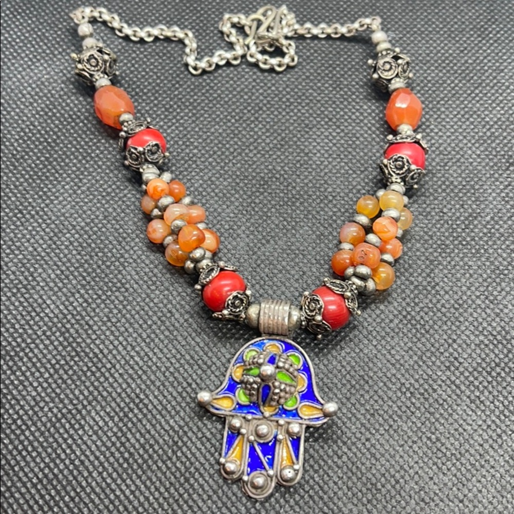 Sterling silver Hamsa necklace